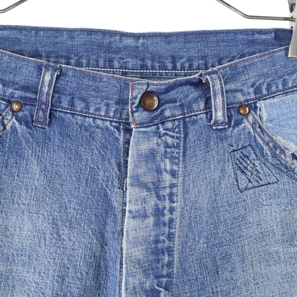 SAINT MICHAEL(セントマイケル) 23AW DENIM PAINTER PANTS ペインター ダメージ加工 デニムパンツ インディゴブルー SM-A23-0000-038