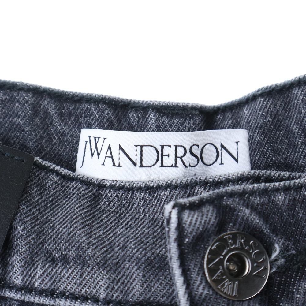 J.W.ANDERSON(ジェー ダブリュー アンダーソン) ロゴステッチポケット ボタンダウン ワイドフィット デニムパンツ ダークグレー