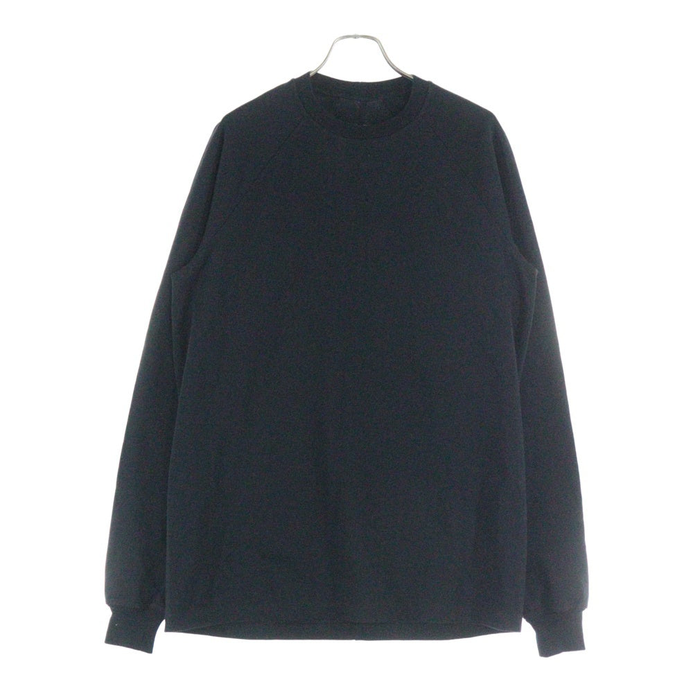 Rick Owens(リックオウエンス) 22AW Heavy Cotton Crew Neck Long Sleeve T-shirt クルーネック コットン クルーネック 長袖 カットソー Tシャツ ブラック RU02B2246‐BA