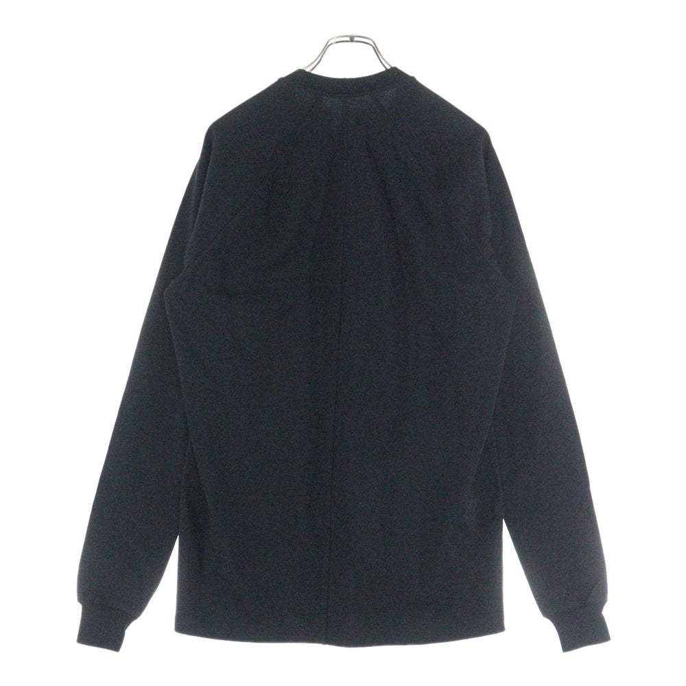 Rick Owens(リックオウエンス) 22AW Heavy Cotton Crew Neck Long Sleeve T-shirt クルーネック コットン クルーネック 長袖 カットソー Tシャツ ブラック RU02B2246‐BA