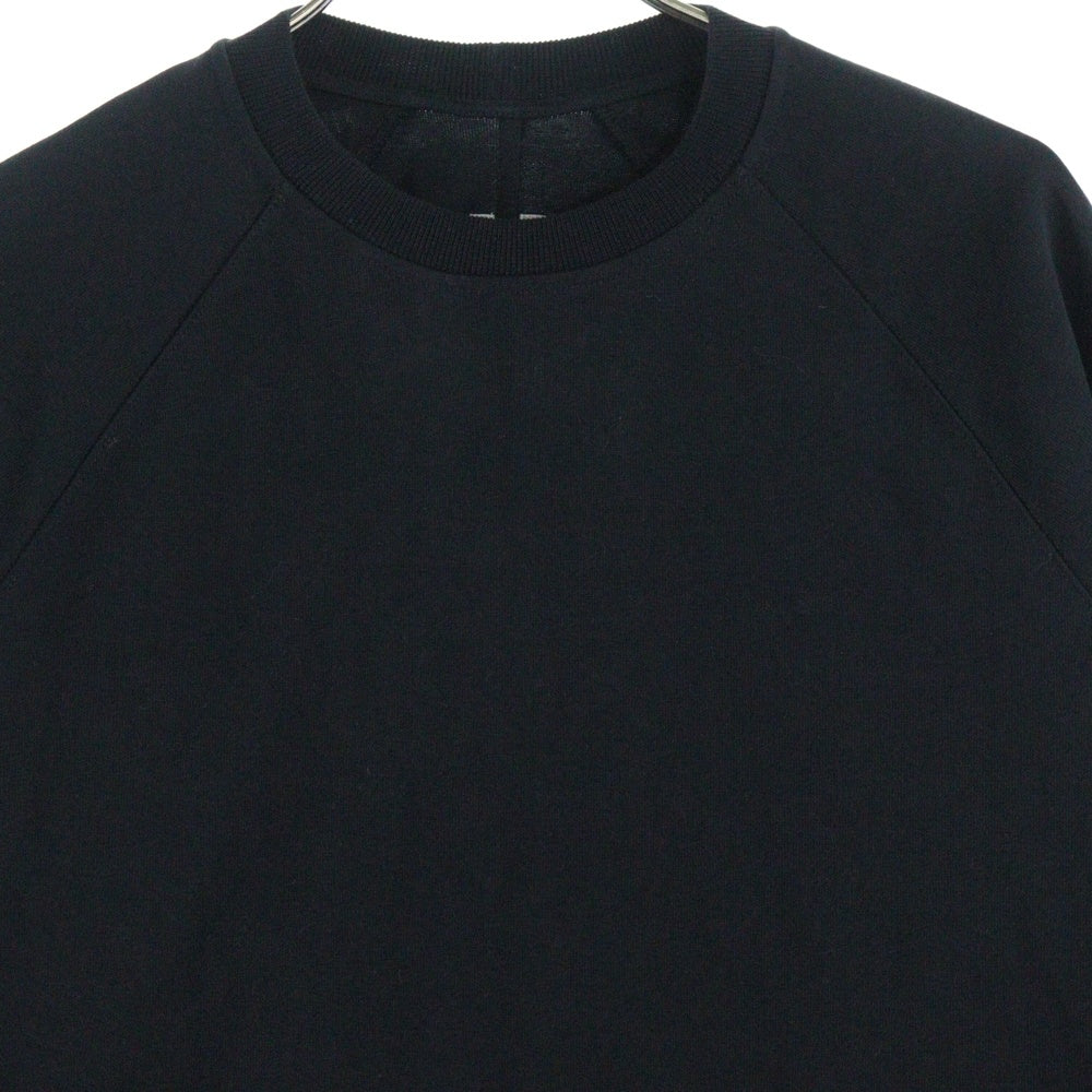 Rick Owens(リックオウエンス) 22AW Heavy Cotton Crew Neck Long Sleeve T-shirt クルーネック コットン クルーネック 長袖 カットソー Tシャツ ブラック RU02B2246‐BA