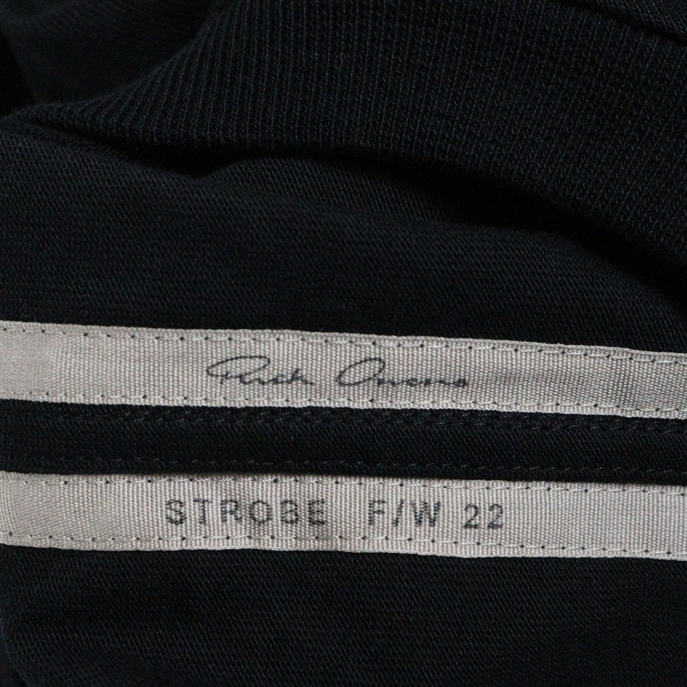 Rick Owens(リックオウエンス) 22AW Heavy Cotton Crew Neck Long Sleeve T-shirt クルーネック コットン クルーネック 長袖 カットソー Tシャツ ブラック RU02B2246‐BA