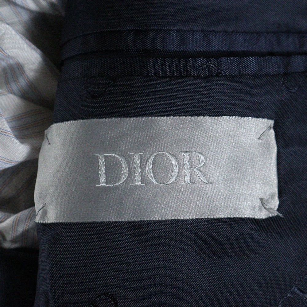 DIOR(ディオール) ストラップロゴ バージンウール ノッチドラペル テーラードジャケット ネイビー 013C216A3226