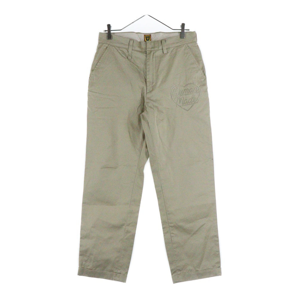 HUMAN MADE(ヒューマンメイド) CHINO PANTS ハートロゴ刺繍チノパンツ ベージュ