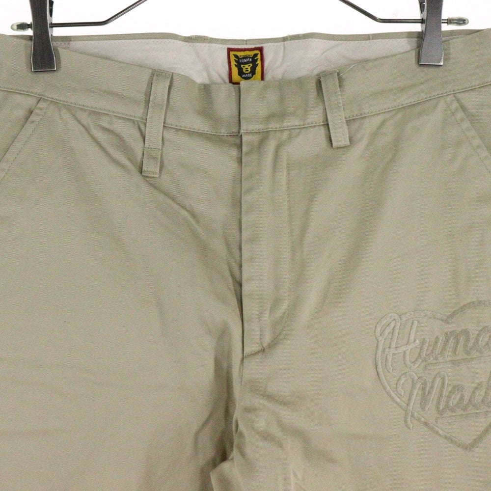 HUMAN MADE(ヒューマンメイド) CHINO PANTS ハートロゴ刺繍チノパンツ ベージュ