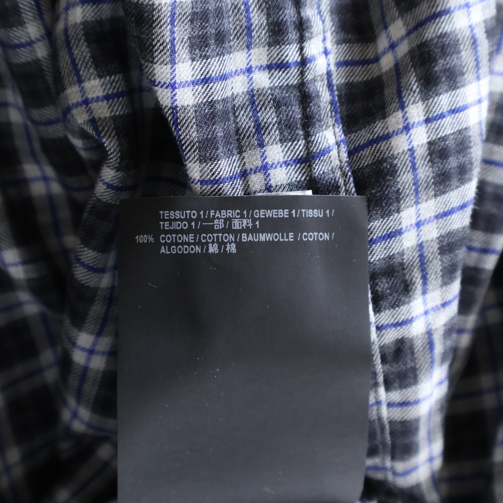 BALENCIAGA(バレンシアガ) オーバーサイズ 長袖チェック シャツ ブラック/ブルー 534333 TBM16