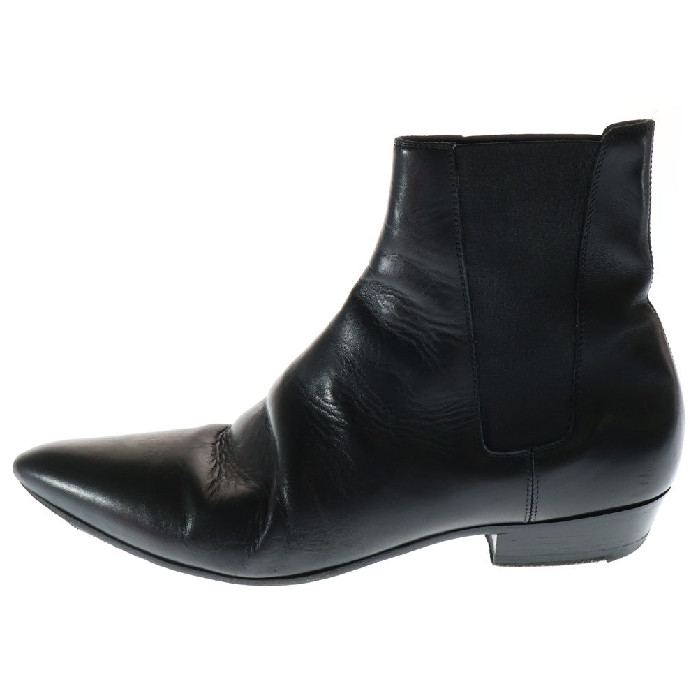 SAINT LAURENT PARIS(サンローランパリ) サイドゴア レザー ブーツ ブラック