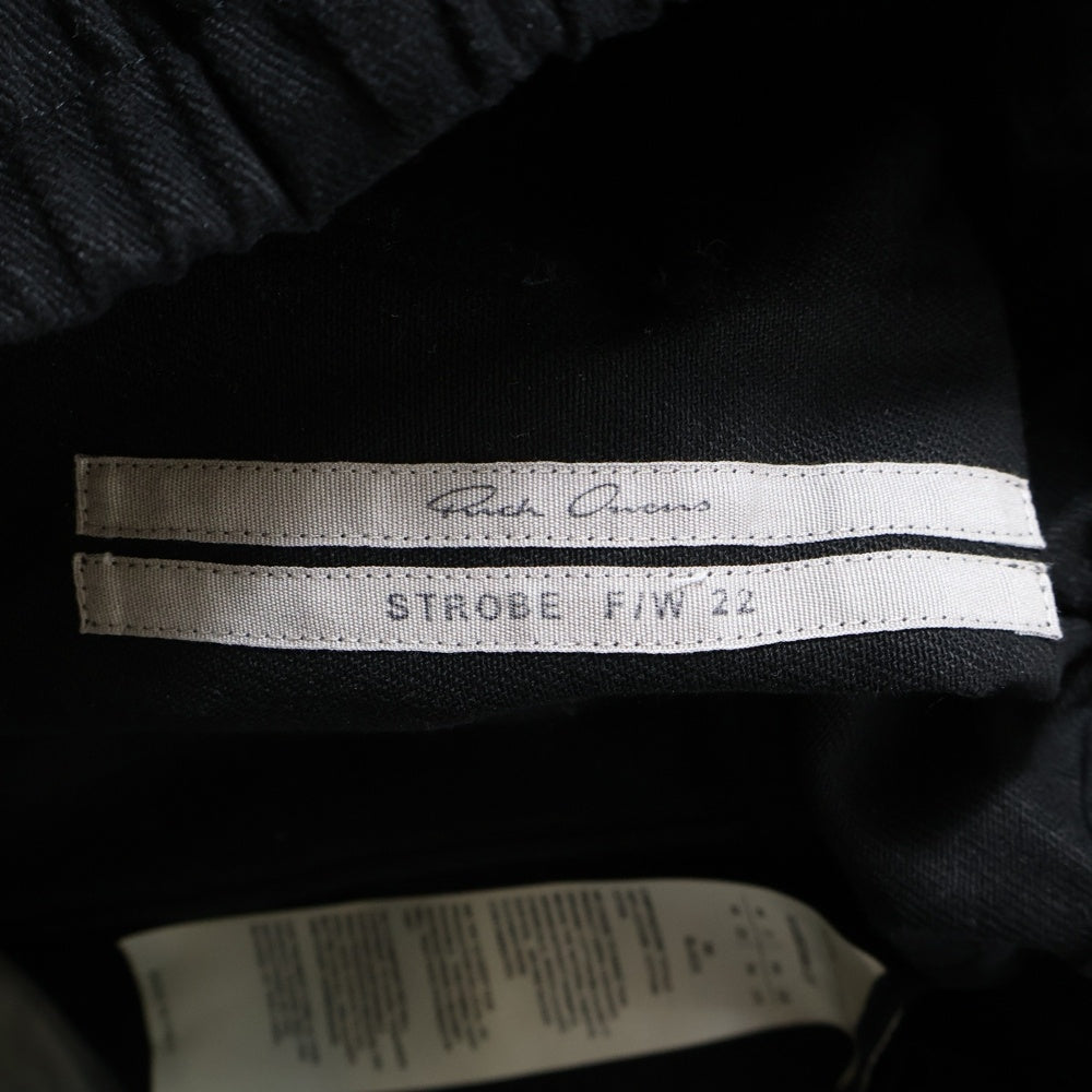 Rick Owens(リックオウエンス) 22AW DRAWSTRING LONG PANTS ドローストリング ロングパンツ ブラック RU02B2380-CF