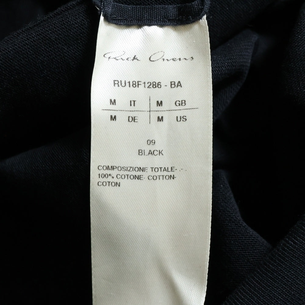 Rick Owens(リックオウエンス) 18AW タートルネック 長袖 カットソー Tシャツ ブラック RU18F1286
