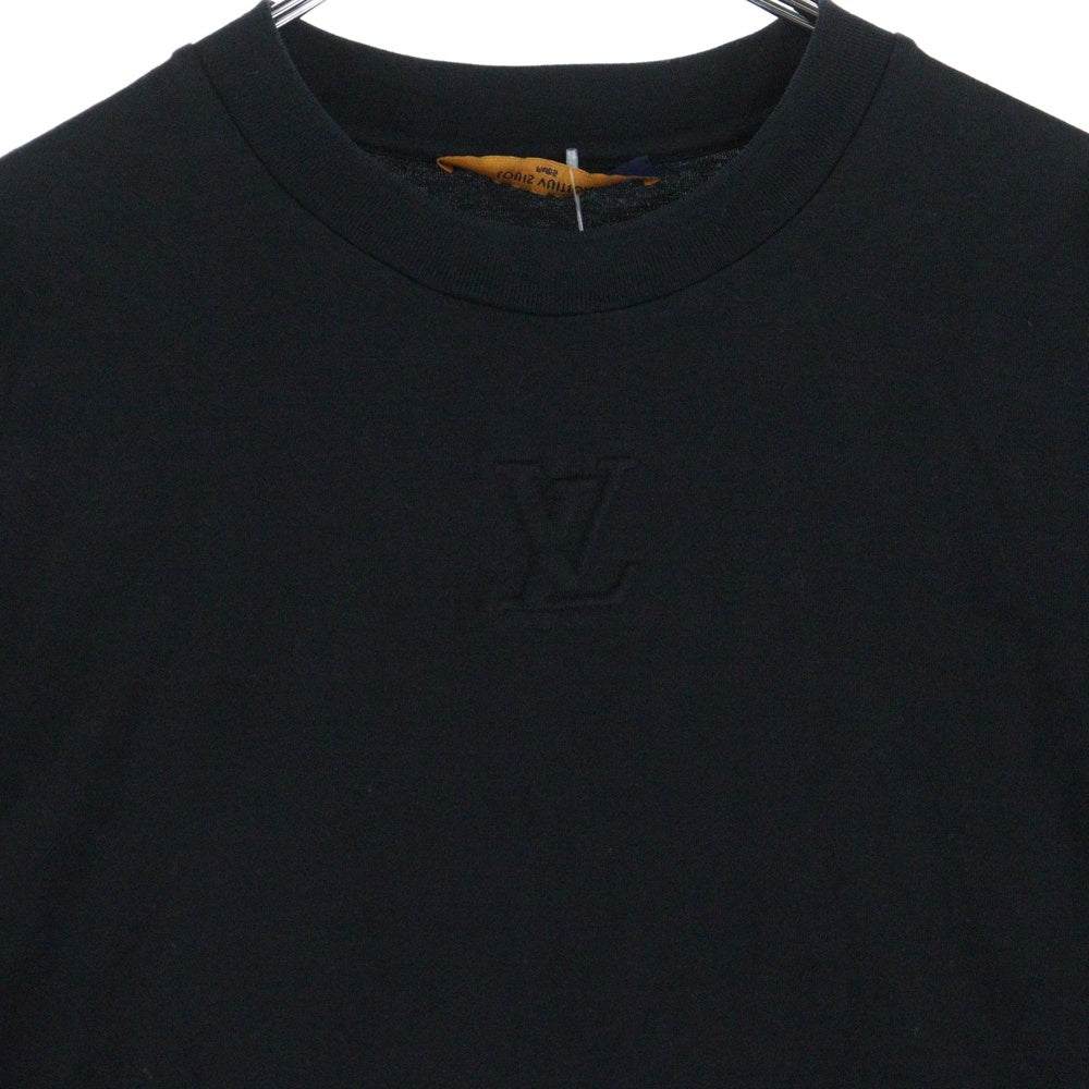 LOUIS VUITTON(ルイヴィトン) 21AW LVデボス エンボス クルーネック 半袖 カットソー Tシャツ ブラック RM212 NPG HLY64W