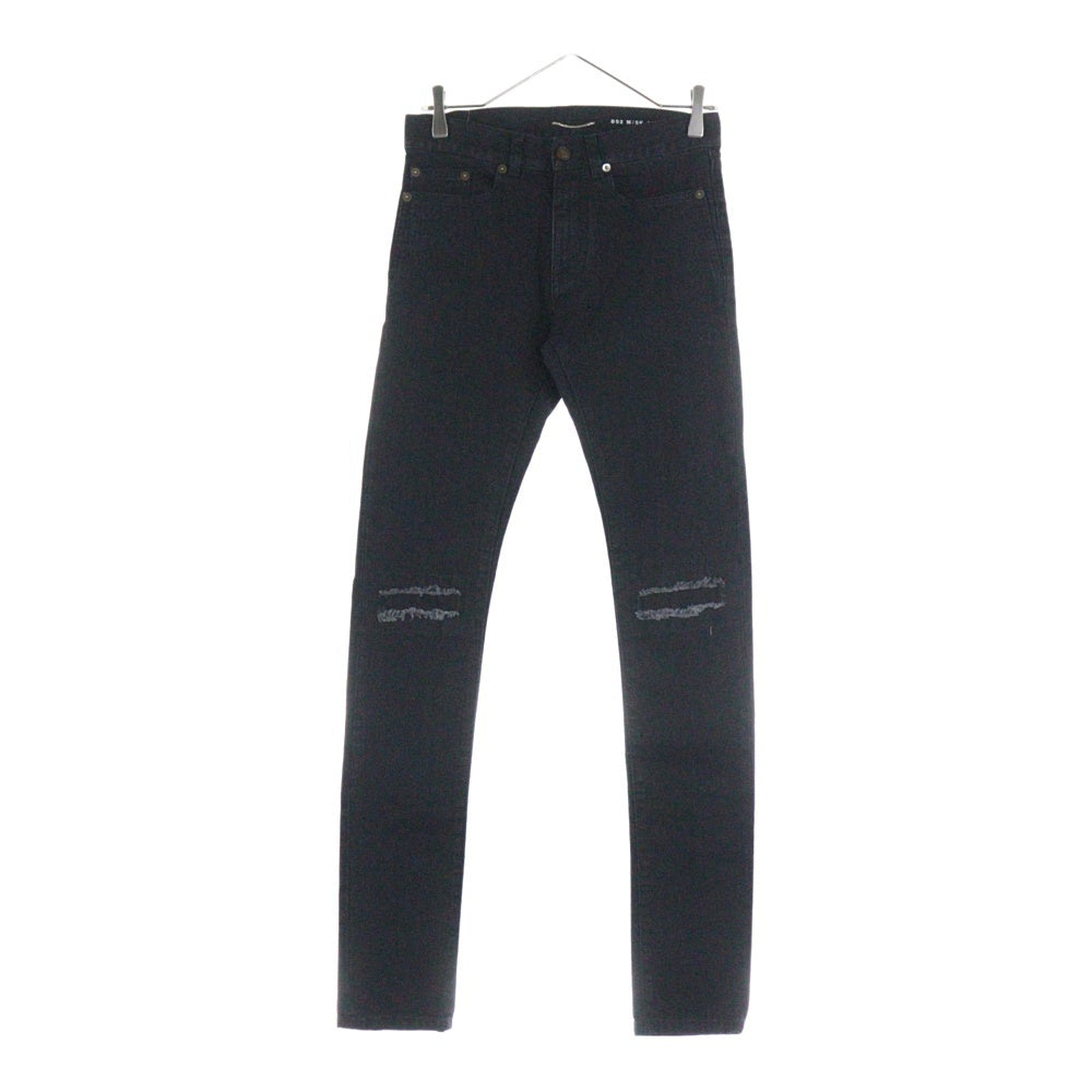 SAINT LAURENT PARIS(サンローランパリ) 16AW ダメージ加工 スキニー デニム パンツ ブラック 470340 Y869L