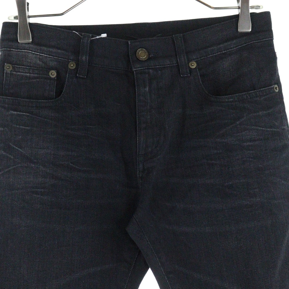 SAINT LAURENT PARIS(サンローランパリ) 16AW Hedi Slimane クラッシュ デザイン スキニーデニムパンツ ブラック 441240 Y869L