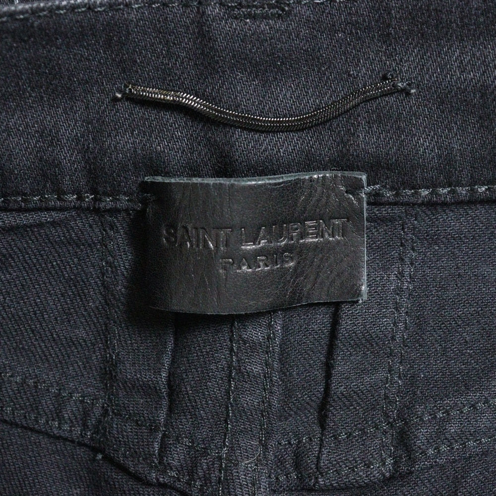 SAINT LAURENT PARIS(サンローランパリ) 16AW Hedi Slimane クラッシュ デザイン スキニーデニムパンツ ブラック 441240 Y869L