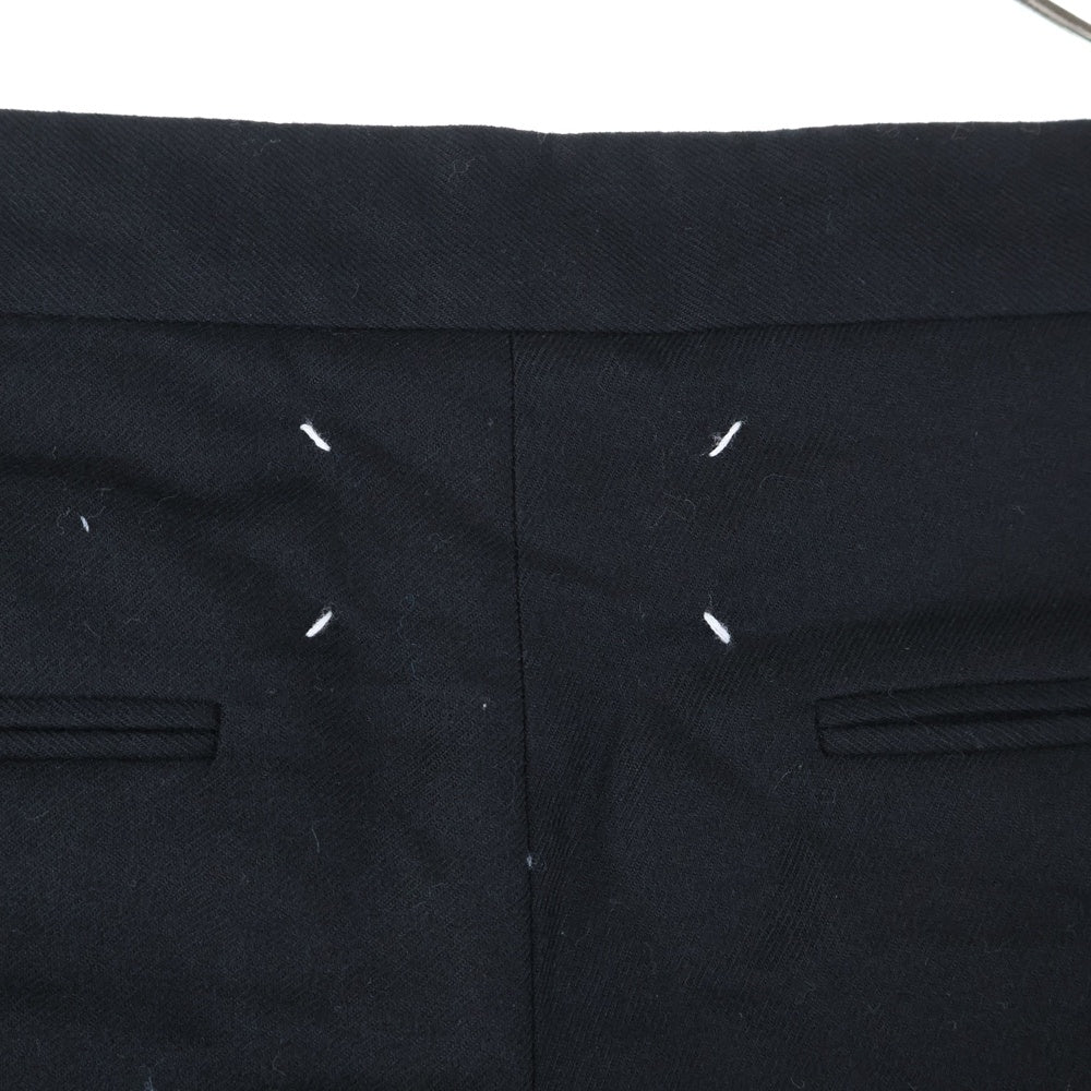 Maison Margiela 14(メゾンマルジェラ) 17AW ウールフランネルドローストリングパンツ ブラック S50KA0388 S47782