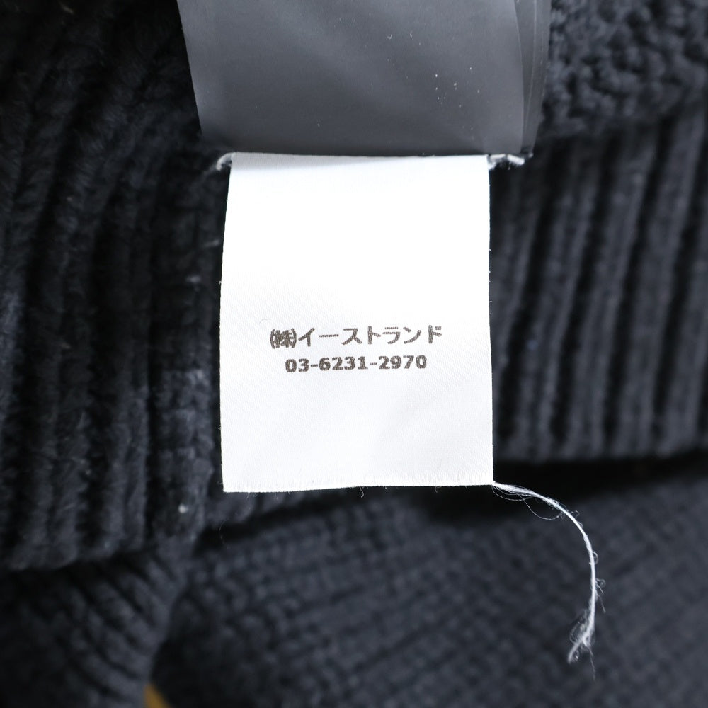 HERON PRESTON(ヘロンプレストン) 21AW ネック ロゴ ニットセーター ブラック HMHF001F21KNI001