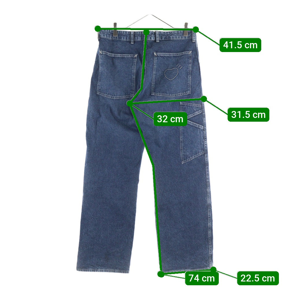 HUMAN MADE(ヒューマンメイド) SLIM DENIM PANTS バック ハートロゴ刺繍 スリムデニムパンツ インディゴ
