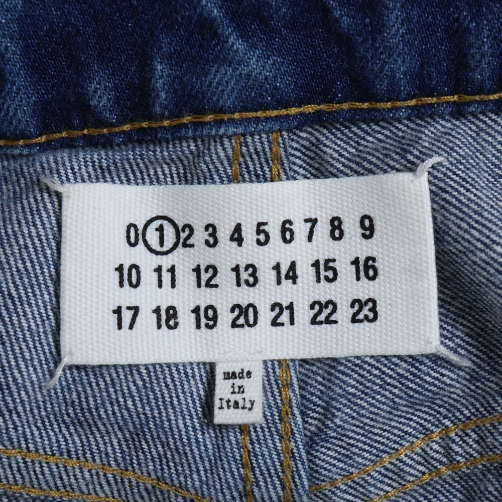 Maison Margiela 1(メゾンマルジェラ) 21SS 再構築 トリム リサイクルジーンズ ダメージデニムパンツ S51LA0139 S30744 インディゴ
