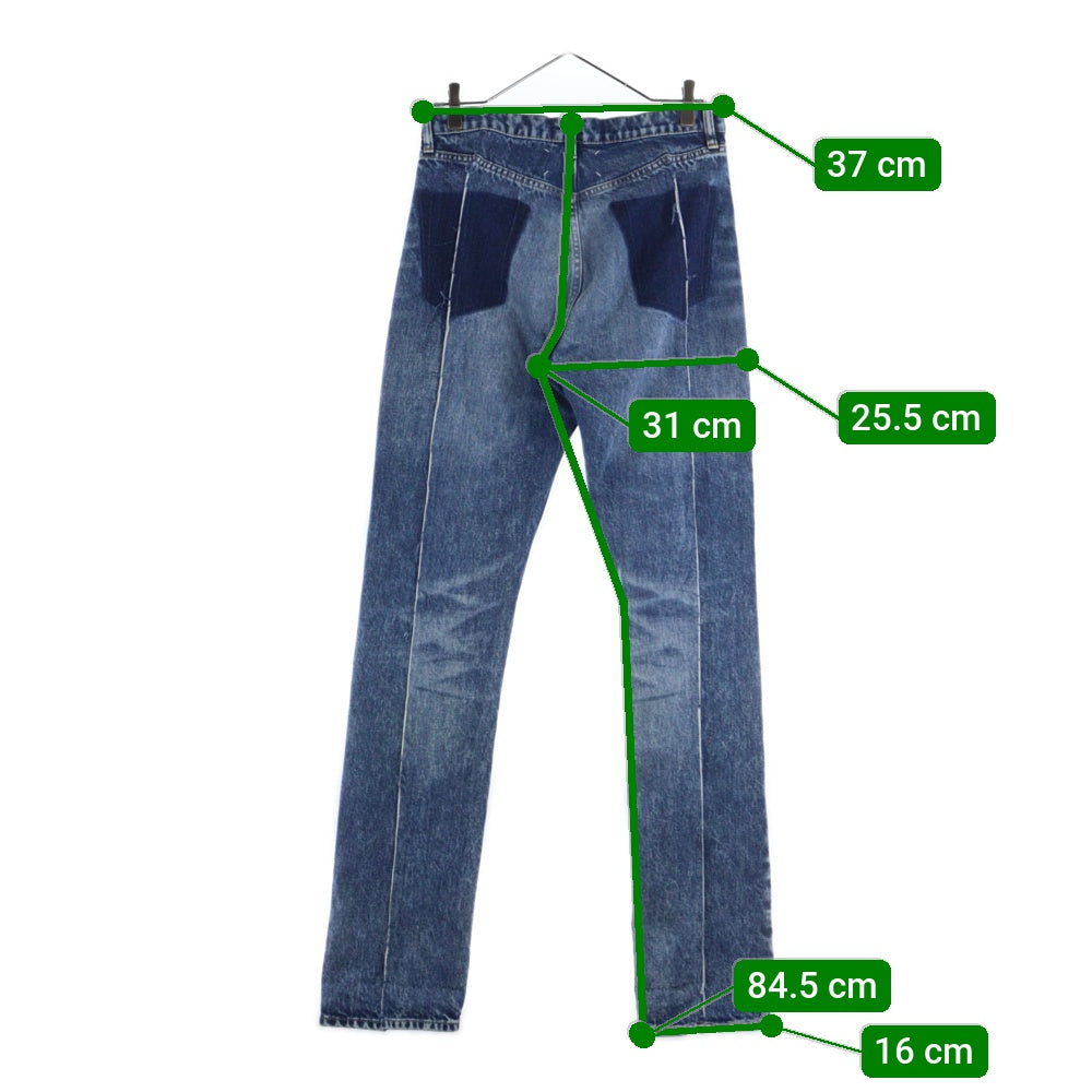 Maison Margiela 1(メゾンマルジェラ) 21SS 再構築 トリム リサイクルジーンズ ダメージデニムパンツ S51LA0139 S30744 インディゴ