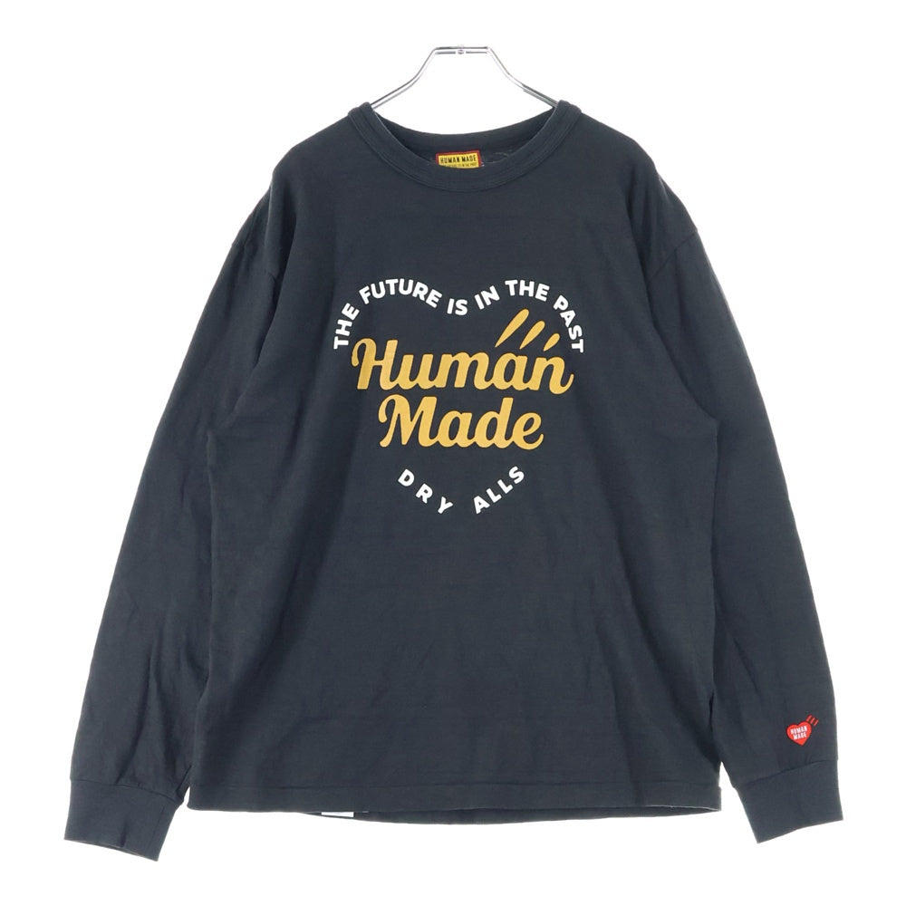 HUMAN MADE(ヒューマンメイド) 25SS GRAPHIC L/S T-SHIRT ハート ロゴ プリント 長袖カットソー Tシャツ グレー HM29CS019
