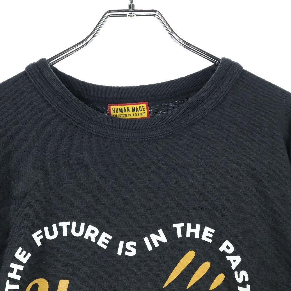 HUMAN MADE(ヒューマンメイド) 25SS GRAPHIC L/S T-SHIRT ハート ロゴ プリント 長袖カットソー Tシャツ グレー HM29CS019