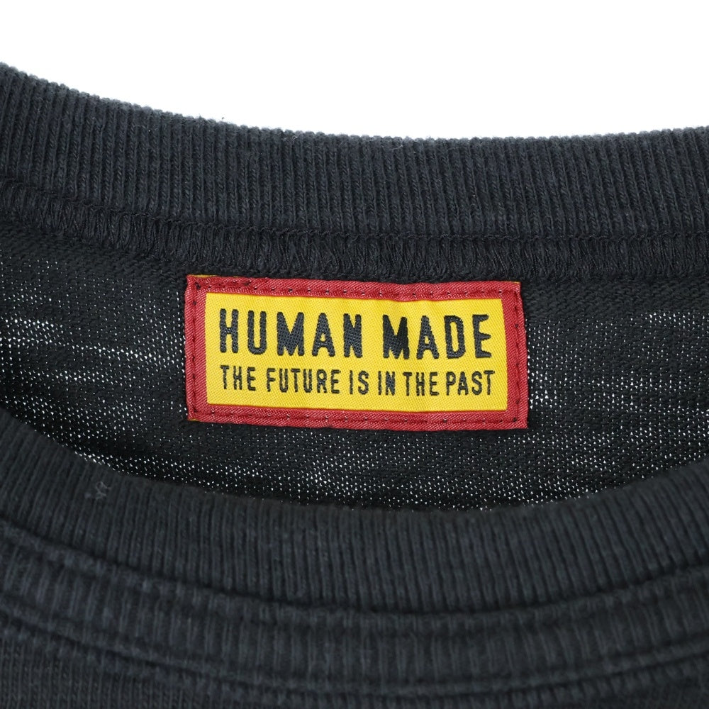 HUMAN MADE(ヒューマンメイド) 25SS GRAPHIC L/S T-SHIRT ハート ロゴ プリント 長袖カットソー Tシャツ グレー HM29CS019