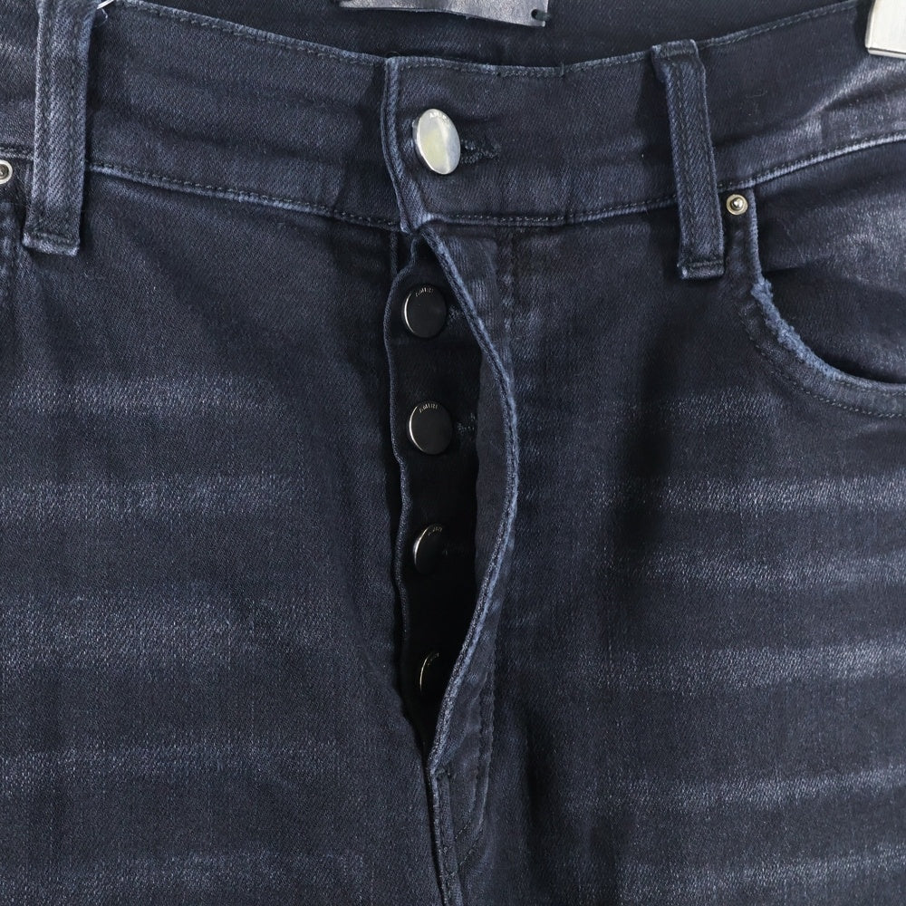 AMIRI(アミリ) ラメ ダメージ加工 ストレッチ スキニーデニム パンツ ブラック SRIMDS059SAMDSI