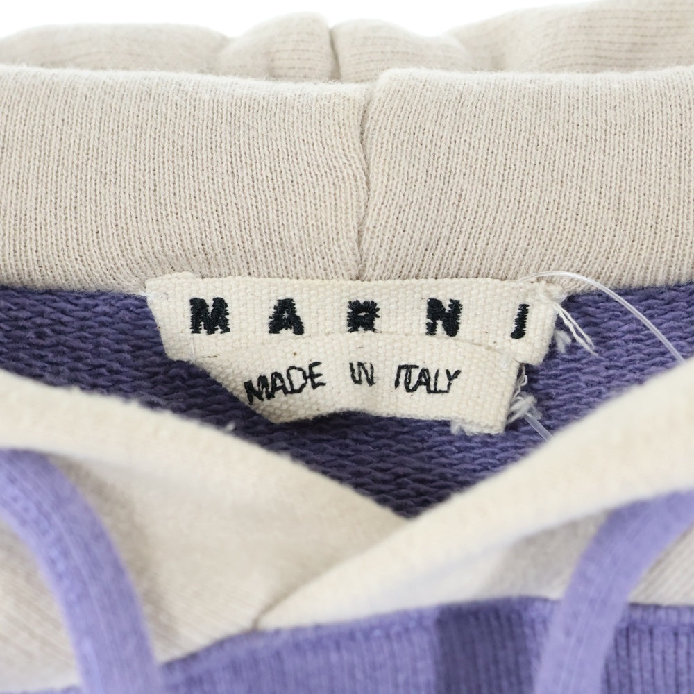 MARNI(マルニ) 21SS フロントロゴ刺繍 プルオーバーパーカー スウェット パープル FUMU0073L0 S25494