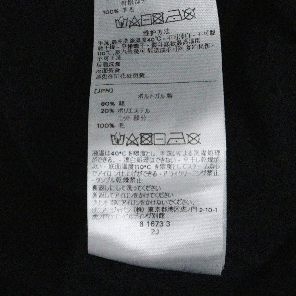FEAR OF GOD(フィアオブゴッド) 20AW ×Ermenegildo Zegna エルメネジルドゼニア アップリケロゴ クルーネックスウェット トレーナー ブラック FZJ803 FZ1004