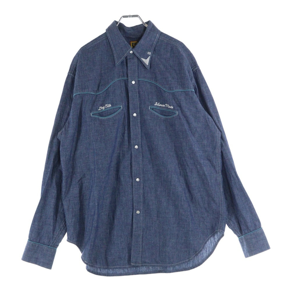 HUMAN MADE(ヒューマンメイド) 22SS WESTERN CHAMBRAY SHIRT アヒル刺繍 ウエスタンシャツ インディゴ