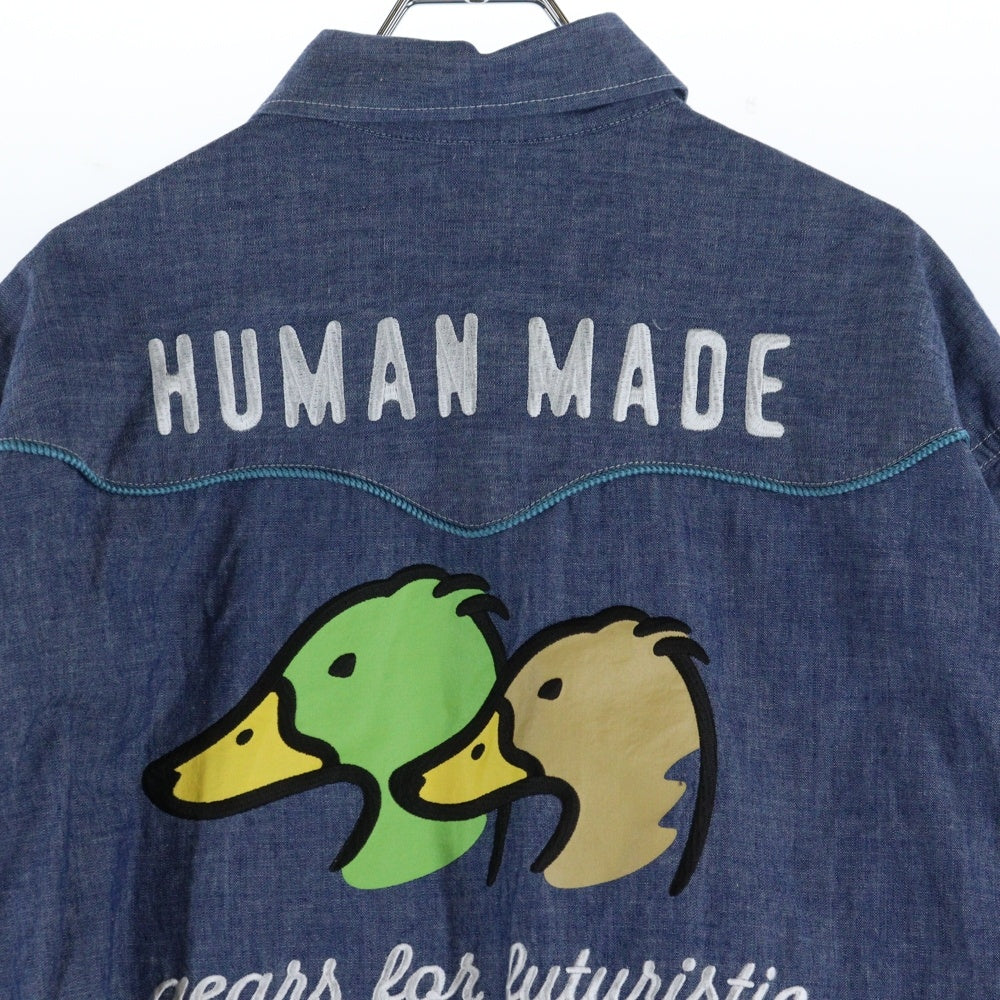 HUMAN MADE(ヒューマンメイド) 22SS WESTERN CHAMBRAY SHIRT アヒル刺繍 ウエスタンシャツ インディゴ