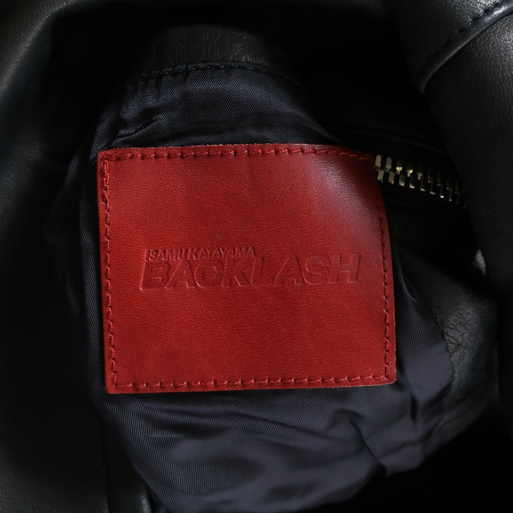 ISAMU KATAYAMA BACKLASH(イサムカタヤマバックラッシュ) スペインシープレザー シングルライダースジャケット B-1572-01 ブラック