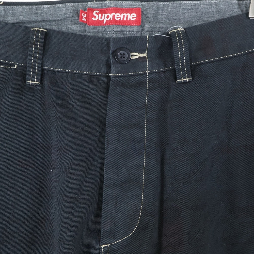 SUPREME(シュプリーム) 24AW Chino Pant Overdyed Labels オーバーダイ レーベル チノ ワークパンツ ブラック