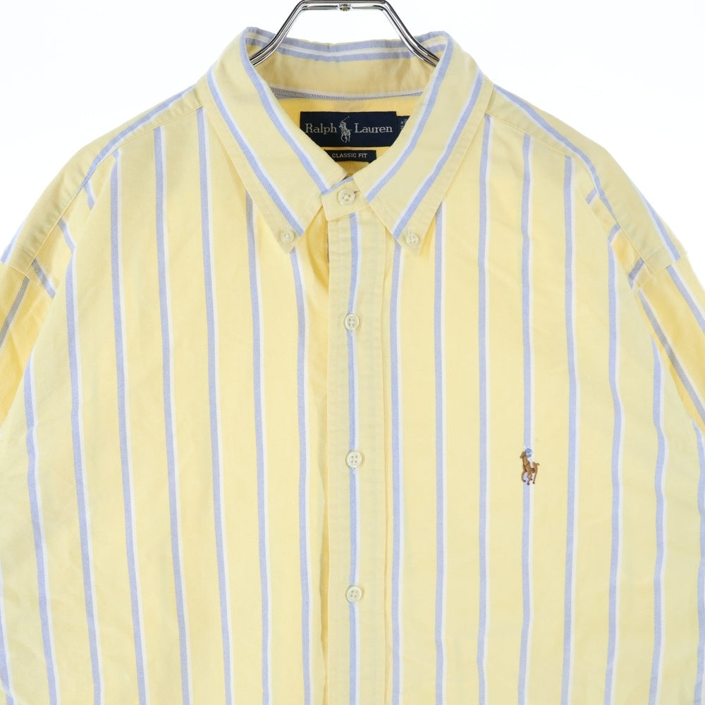 RALPH LAUREN(ラルフローレン) 胸ロゴ ストライプ柄 長袖シャツ イエロー