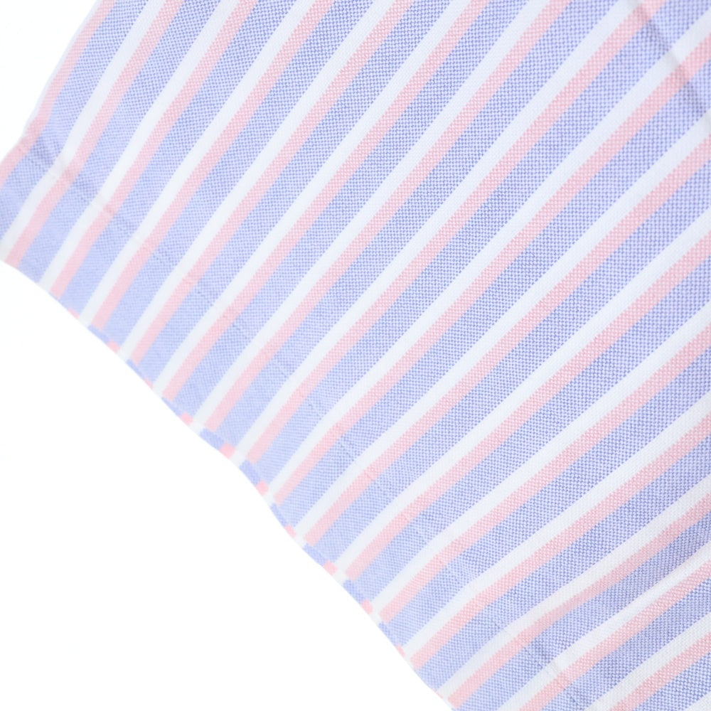 RALPH LAUREN(ラルフローレン) ロゴエンブロイダリー ストライプ レギュラーカラー 半袖シャツ ライトブルー/ピンク