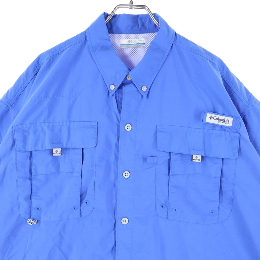 Columbia(コロンビア) マルチポケット ボタンダウン半袖シャツ ブルー
