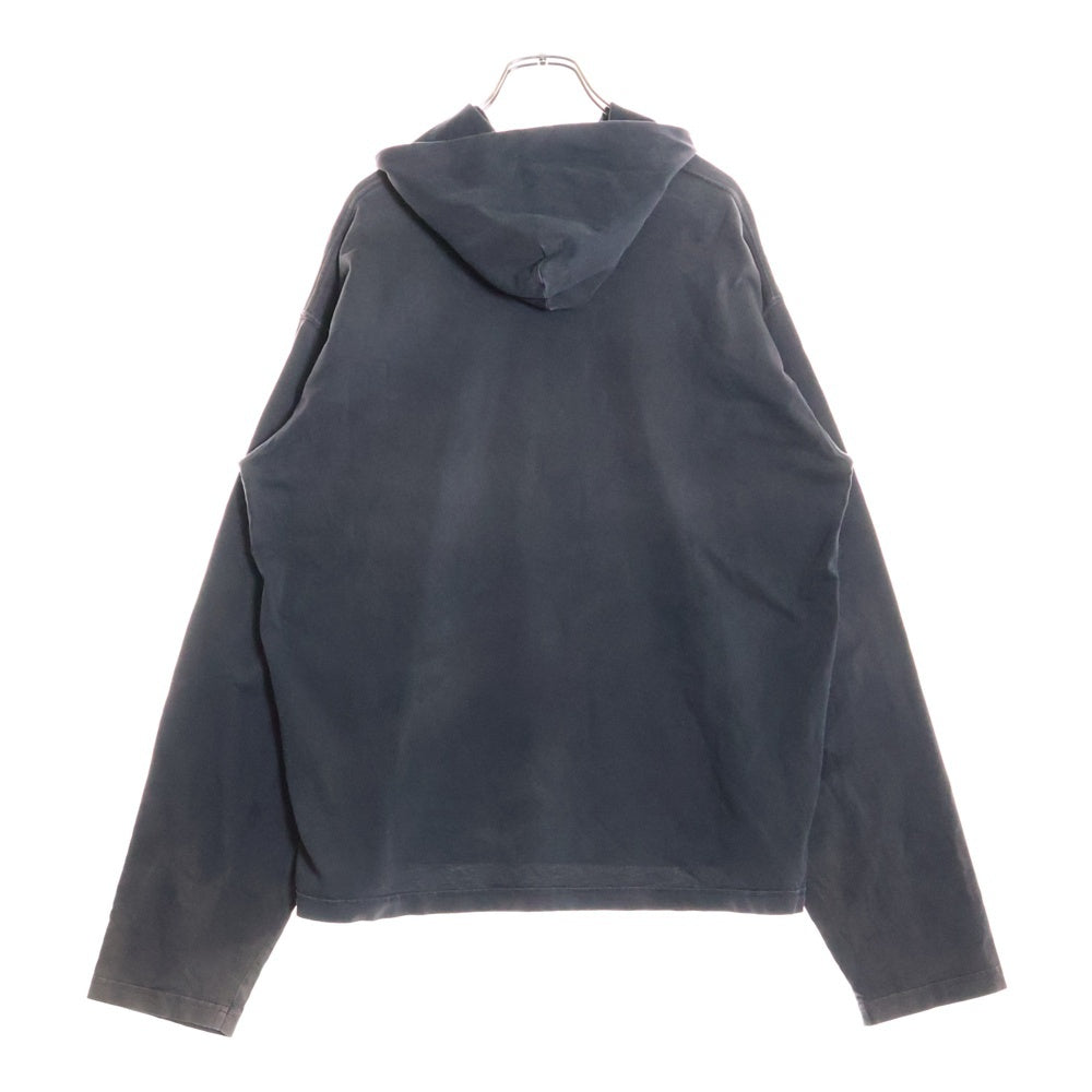 BALENCIAGA(バレンシアガ) 21AW ユーズド加工 カレッジロゴプリント プルオーバーパーカー フーディー グレー 674685 TLV89