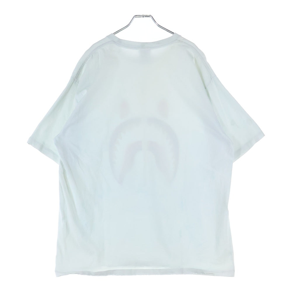 A BATHING APE(アベイシングエイプ) Gold Zip Shark Tee ゴールドシップ シャーク プリント クルーネック コットン 半袖Tシャツ カットソー ライトブルー 001TEG301015X