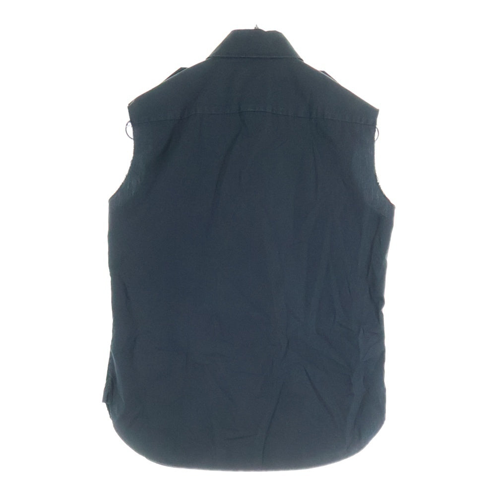 NUMBER (N)INE(ナンバーナイン) エポーレット カットオフ ノースリーブ レギュラーカラーシャツ レディース ブラック