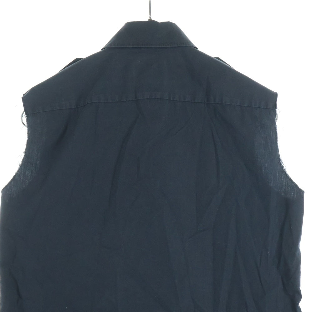 NUMBER (N)INE(ナンバーナイン) エポーレット カットオフ ノースリーブ レギュラーカラーシャツ レディース ブラック