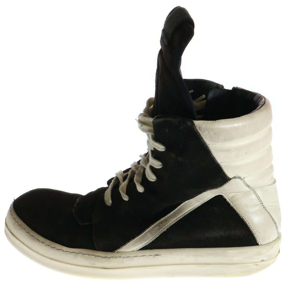 Rick Owens(リックオウエンス) Geobasket ジオバスケット スエードレザー ハイカットスニーカー レザーブーツ ブラック/ホワイト