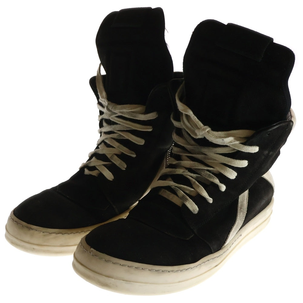 Rick Owens(リックオウエンス) Geobasket ジオバスケット スエードレザー ハイカットスニーカー レザーブーツ ブラック/ホワイト