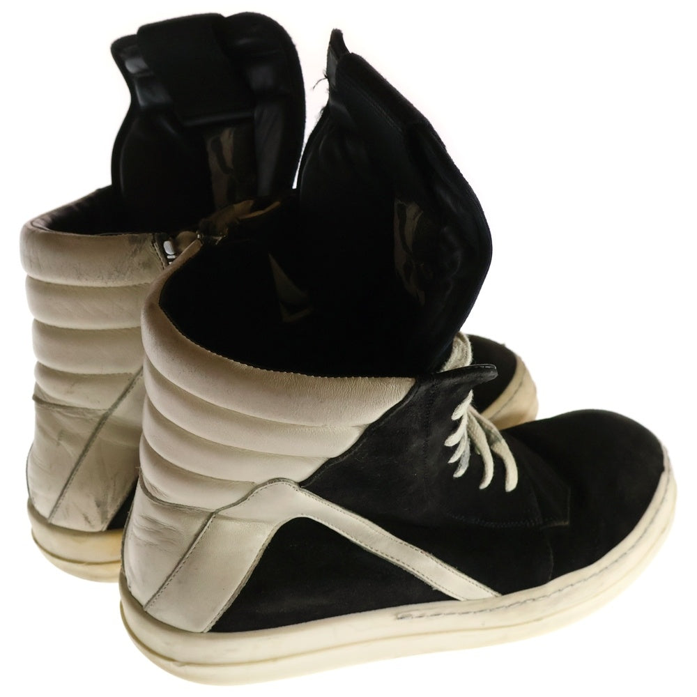 Rick Owens(リックオウエンス) Geobasket ジオバスケット スエードレザー ハイカットスニーカー レザーブーツ ブラック/ホワイト