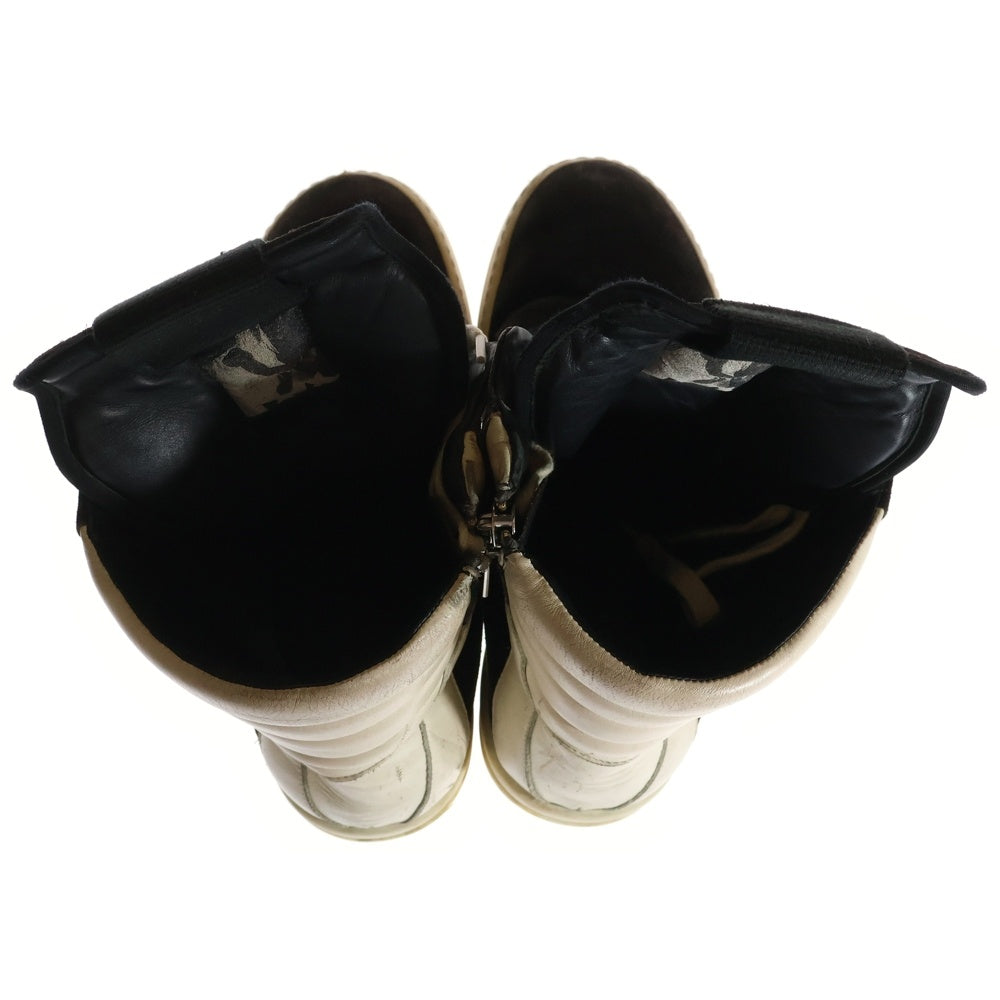 Rick Owens(リックオウエンス) Geobasket ジオバスケット スエードレザー ハイカットスニーカー レザーブーツ ブラック/ホワイト