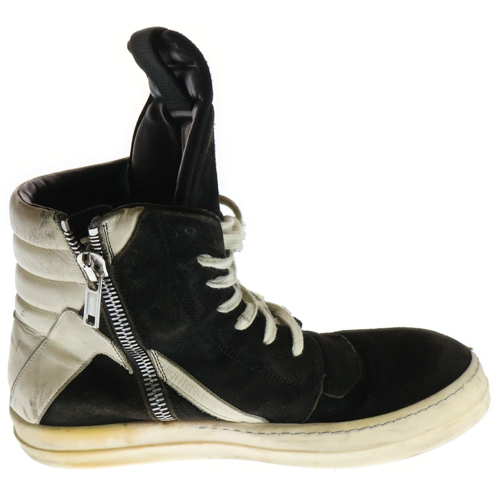 Rick Owens(リックオウエンス) Geobasket ジオバスケット スエードレザー ハイカットスニーカー レザーブーツ ブラック/ホワイト