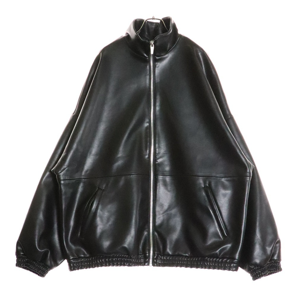 68094(68094) LEATHER TRACK JACKET レザートラックジャケット ハイネックジップアップブルゾン ブラック