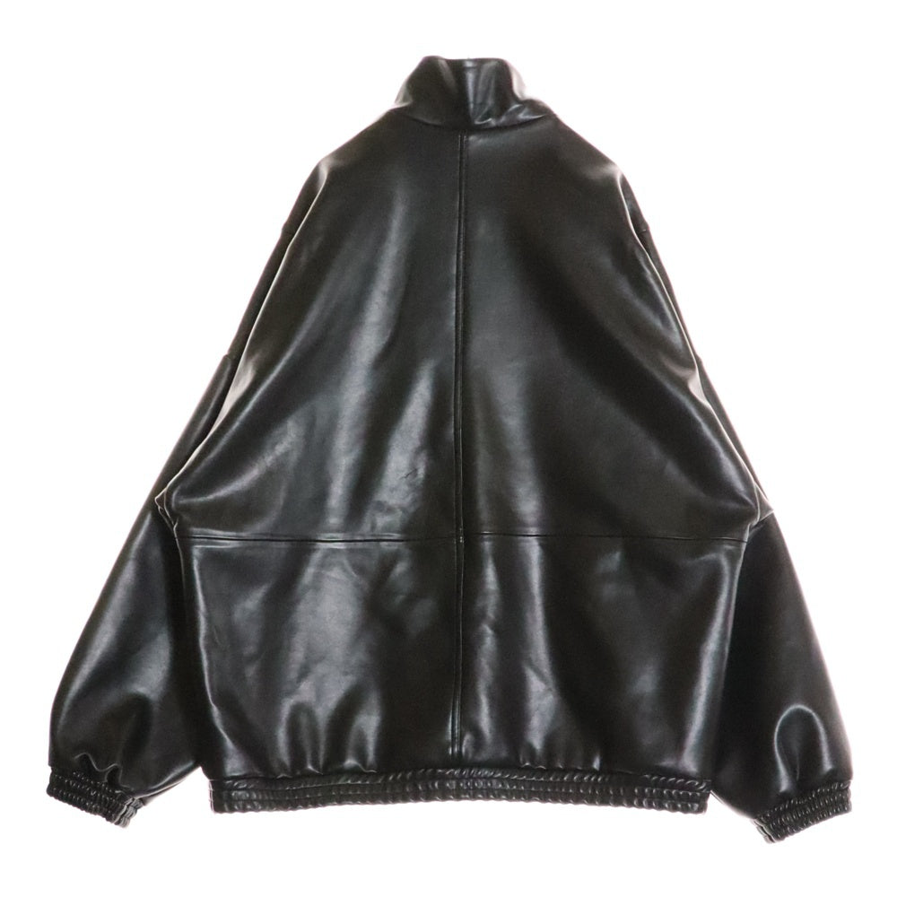 68094(68094) LEATHER TRACK JACKET レザートラックジャケット ハイネックジップアップブルゾン ブラック