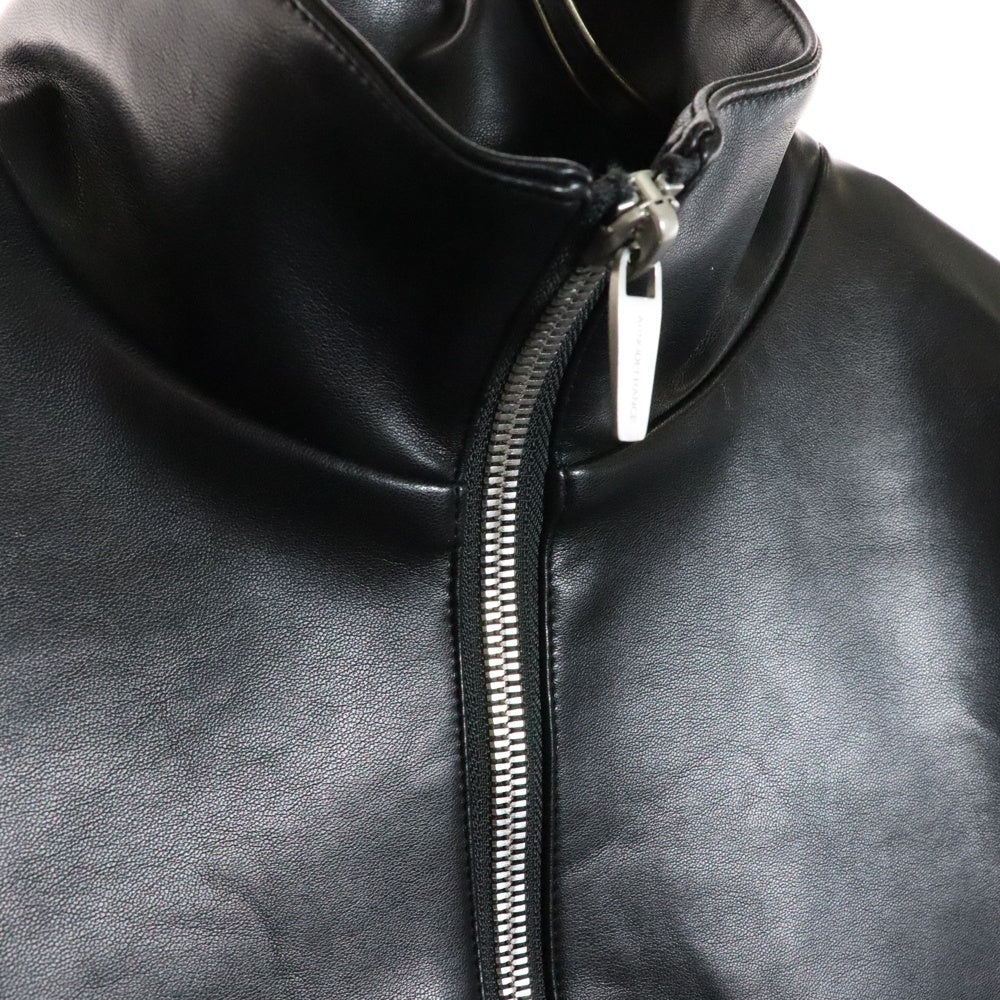 68094(68094) LEATHER TRACK JACKET レザートラックジャケット ハイネックジップアップブルゾン ブラック