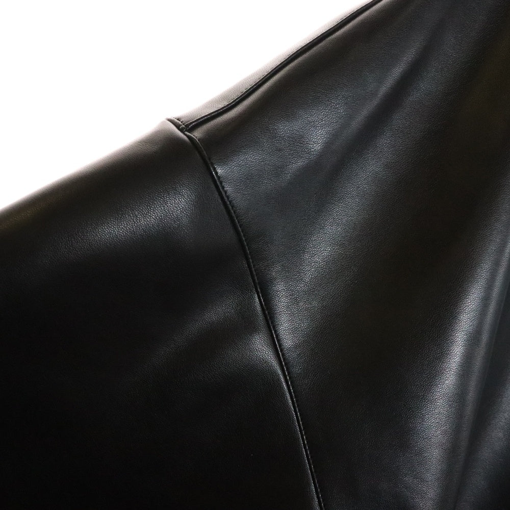 68094(68094) LEATHER TRACK JACKET レザートラックジャケット ハイネックジップアップブルゾン ブラック