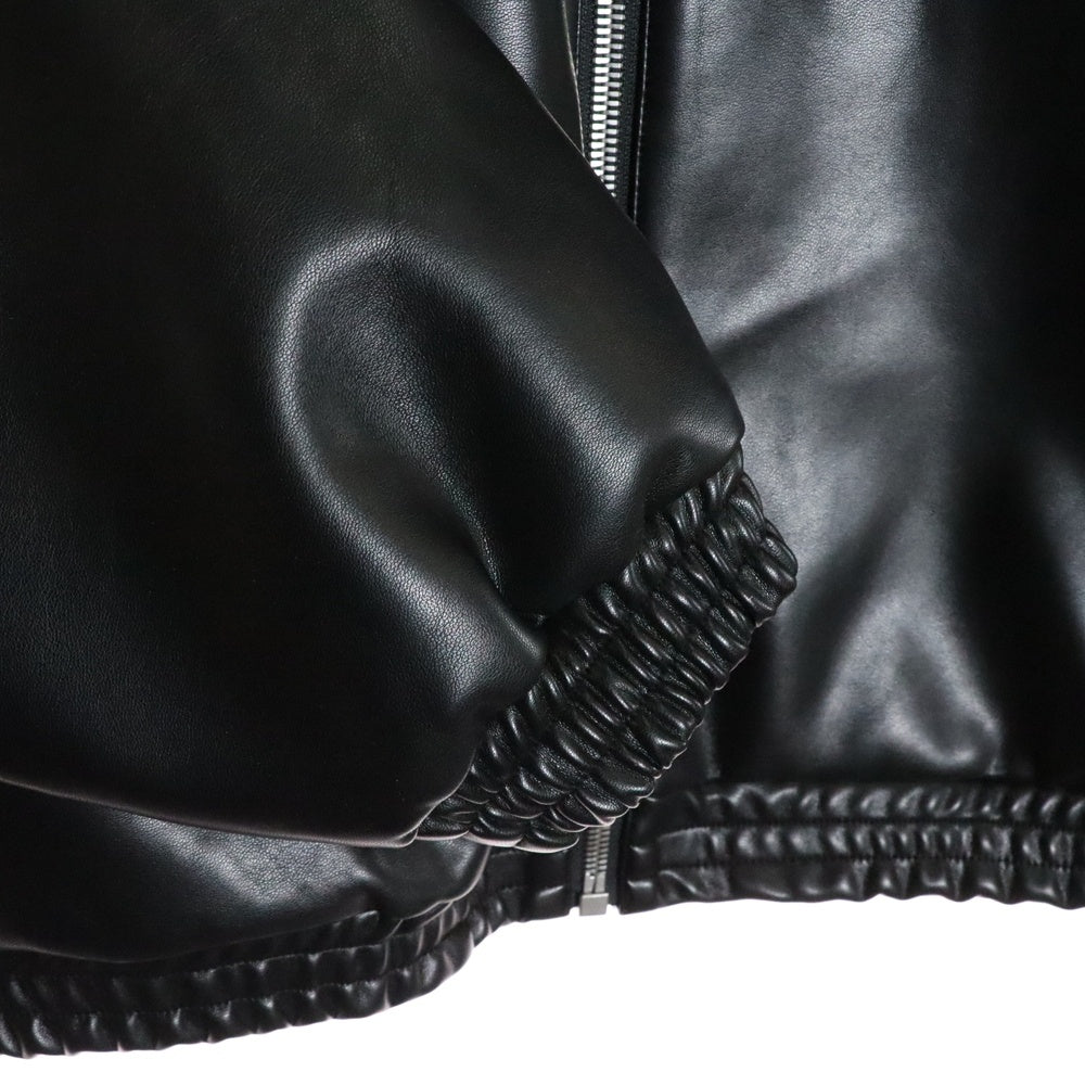 68094(68094) LEATHER TRACK JACKET レザートラックジャケット ハイネックジップアップブルゾン ブラック