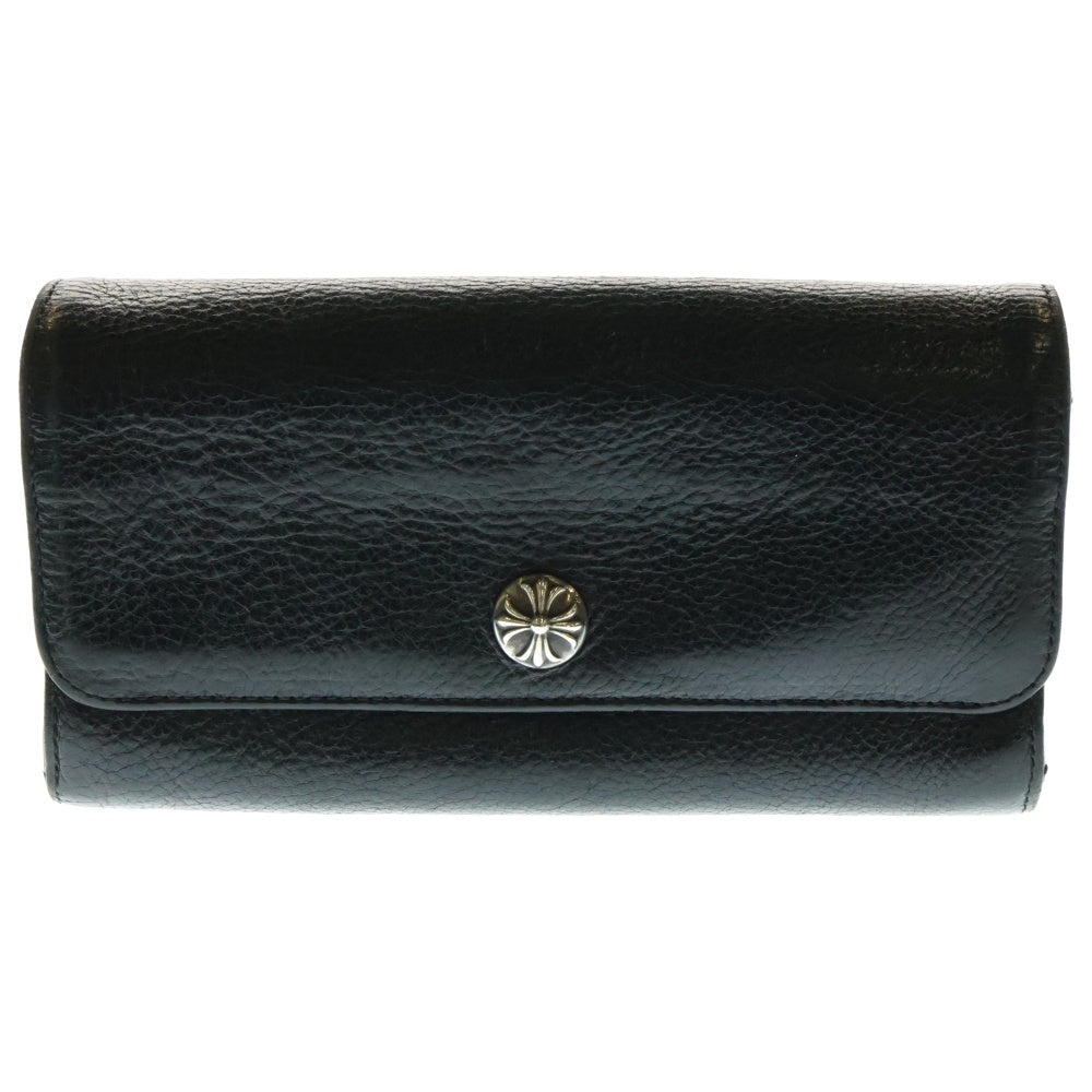 CHROME HEARTS(クロムハーツ) JUDY CROSS BALL ジュディ クロス ボール ボタン レザーウォレット 長財布 ブラック BCA366